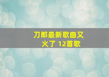 刀郎最新歌曲又火了 12首歌